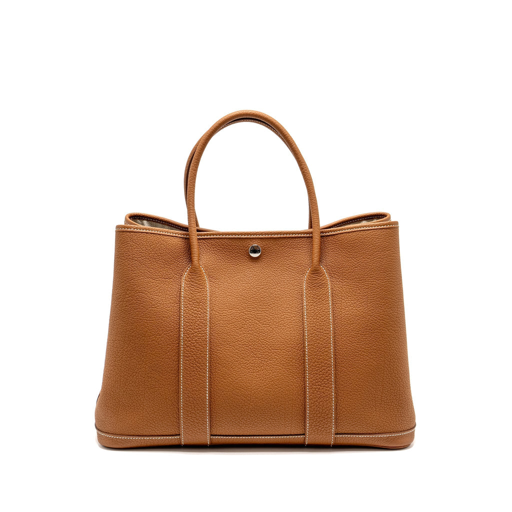 Lorenzia Garden Party 36 Negonda Leather Tote Bag Gold Silver-Tone Hardware