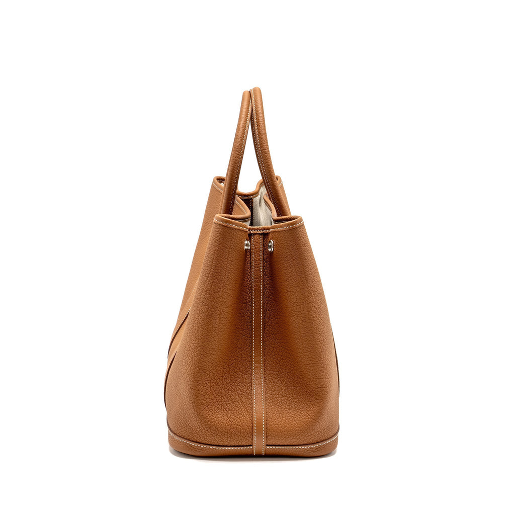 Lorenzia Garden Party 36 Negonda Leather Tote Bag Gold Silver-Tone Hardware