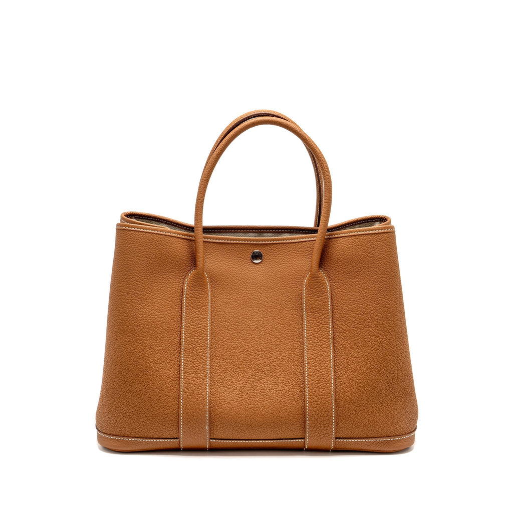 Lorenzia Garden Party 36 Negonda Leather Tote Bag Gold Silver-Tone Hardware