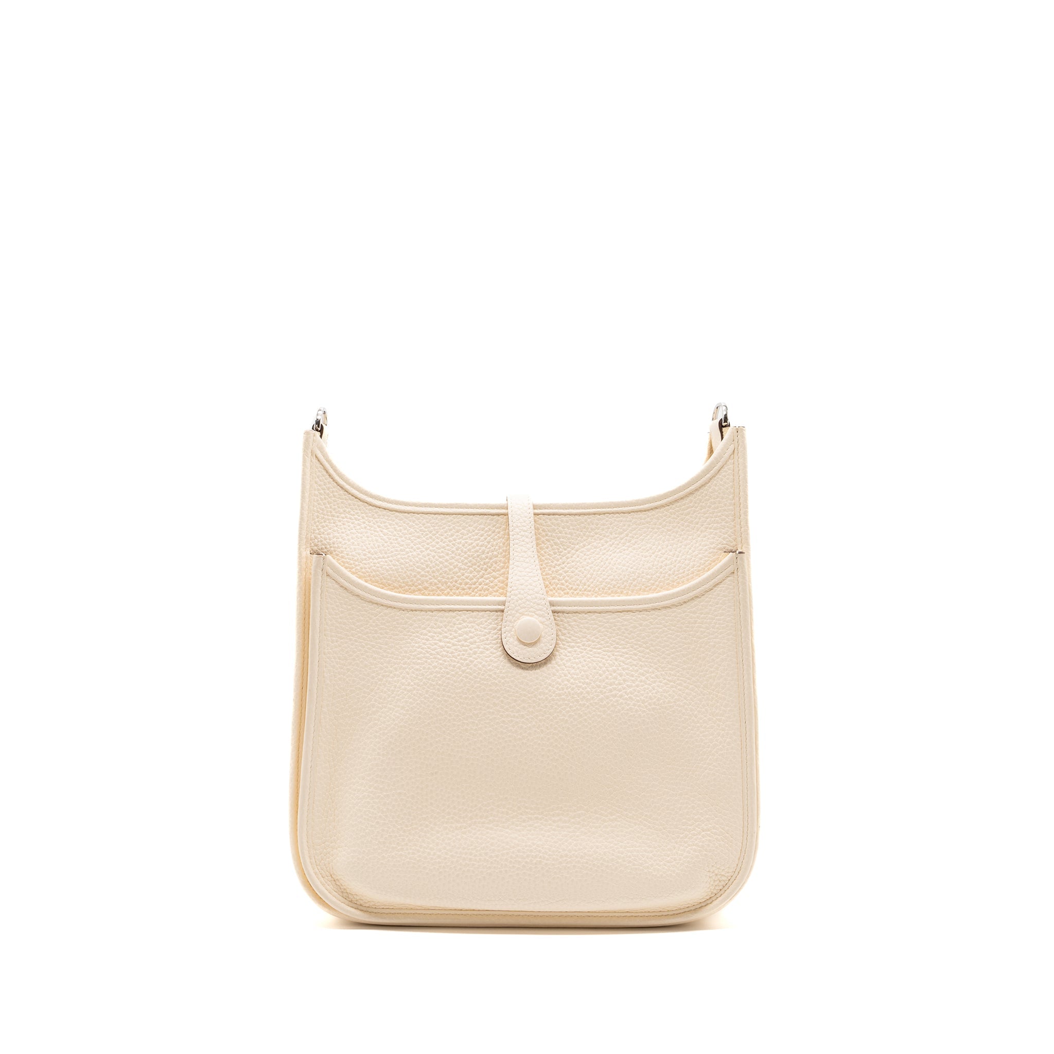 Lorenzia Evelyne 29 Clemence Leather Shoulder Bag Nata Silver-Tone Hardware