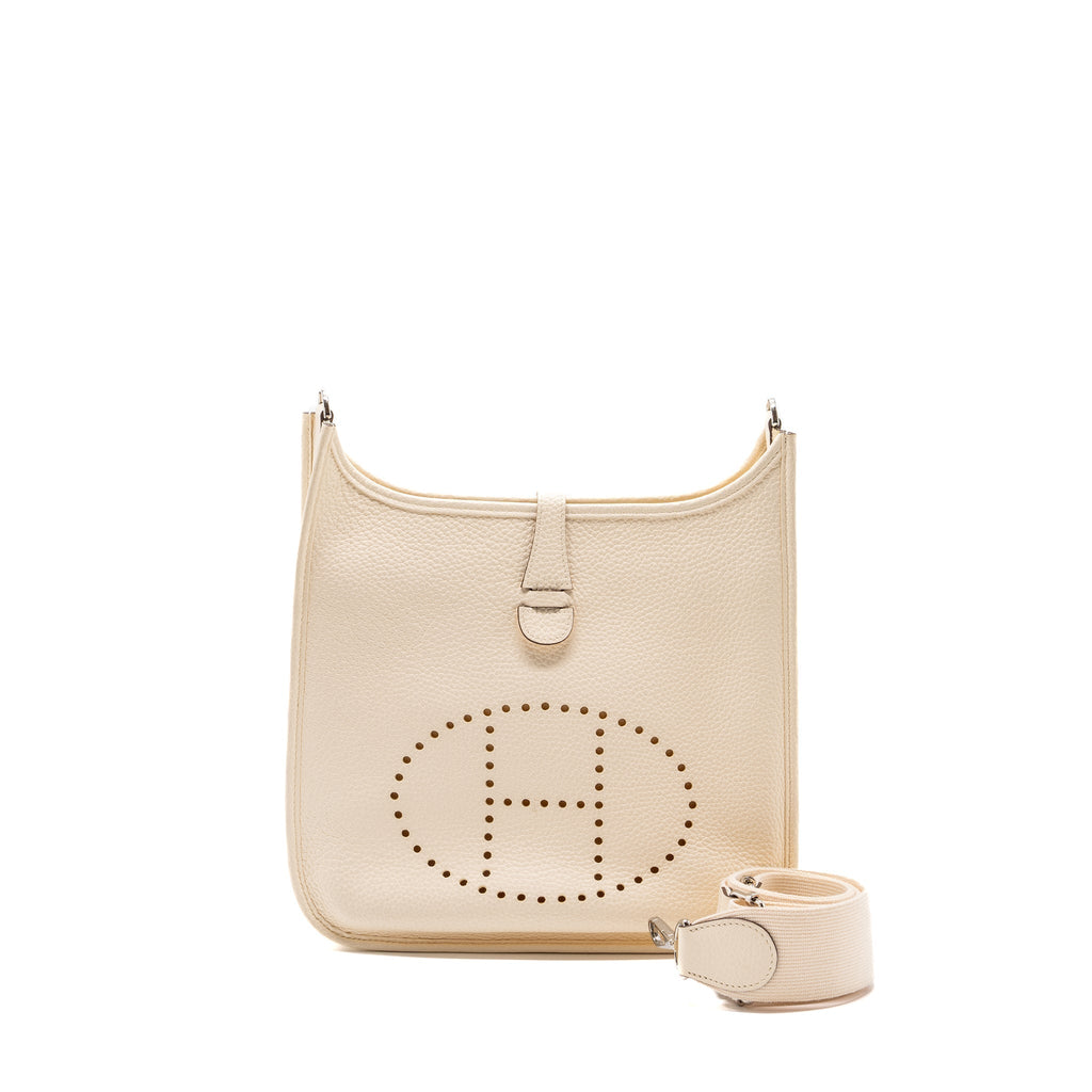 Lorenzia Evelyne 29 Clemence Leather Shoulder Bag Nata Silver-Tone Hardware