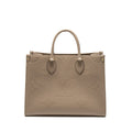 Onthego MM Tourterelle Monogram Empreinte Leather Tote Bag Gold-Tone Hardware