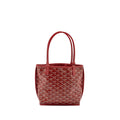 Mini Anjou Canvas Calfskin Tote Bag Red Silver-Tone Hardware