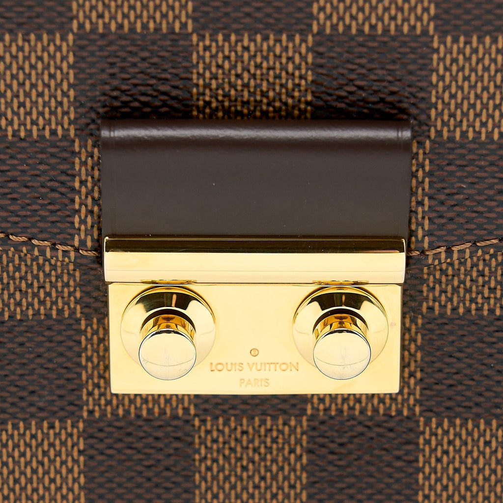 Croisette Damier Ebene Canvas Handbag Gold-Tone Hardware