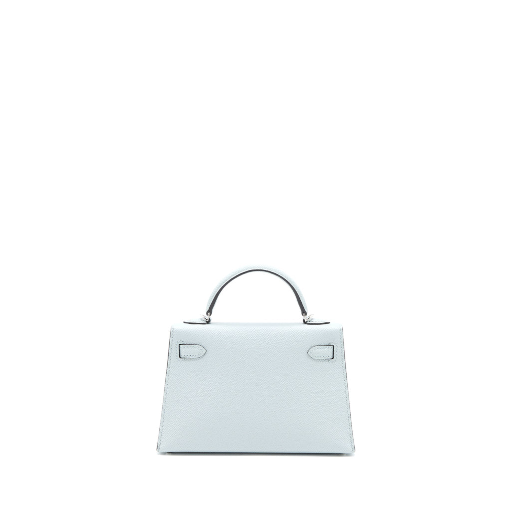 Lorenzia Mini Kelly II 20 Epsom Leather Handbag Blue Glacier Silver-Tone Hardware