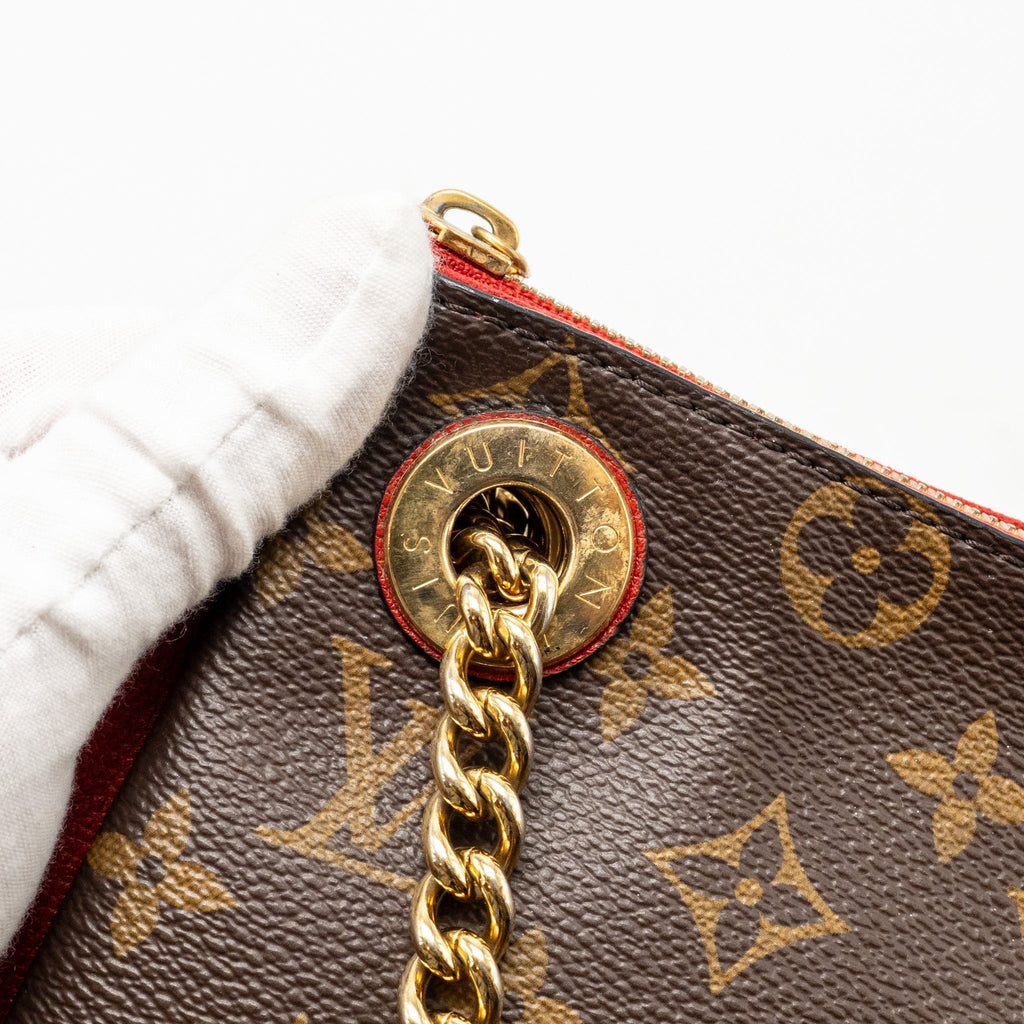 Surene BB Monogram Canvas Handbag Red Gold-Tone Hardware