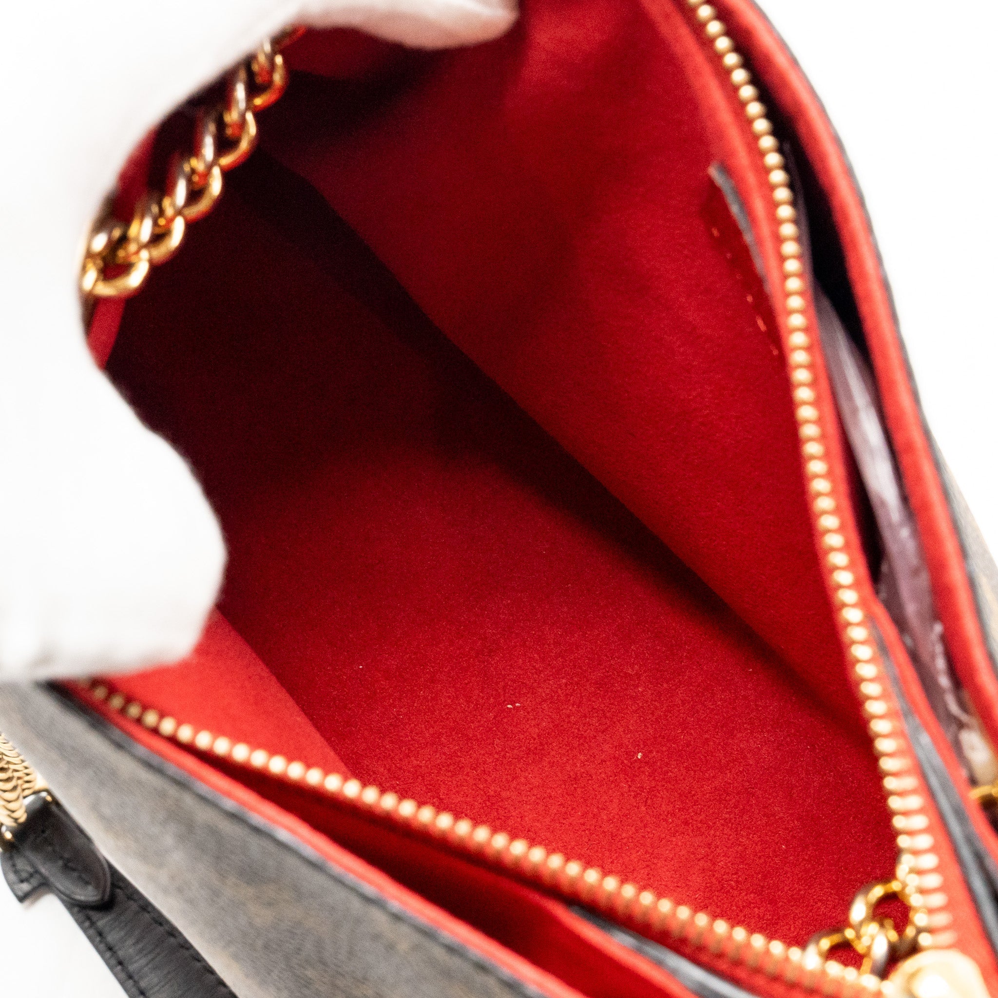 Surene BB Monogram Canvas Handbag Red Gold-Tone Hardware