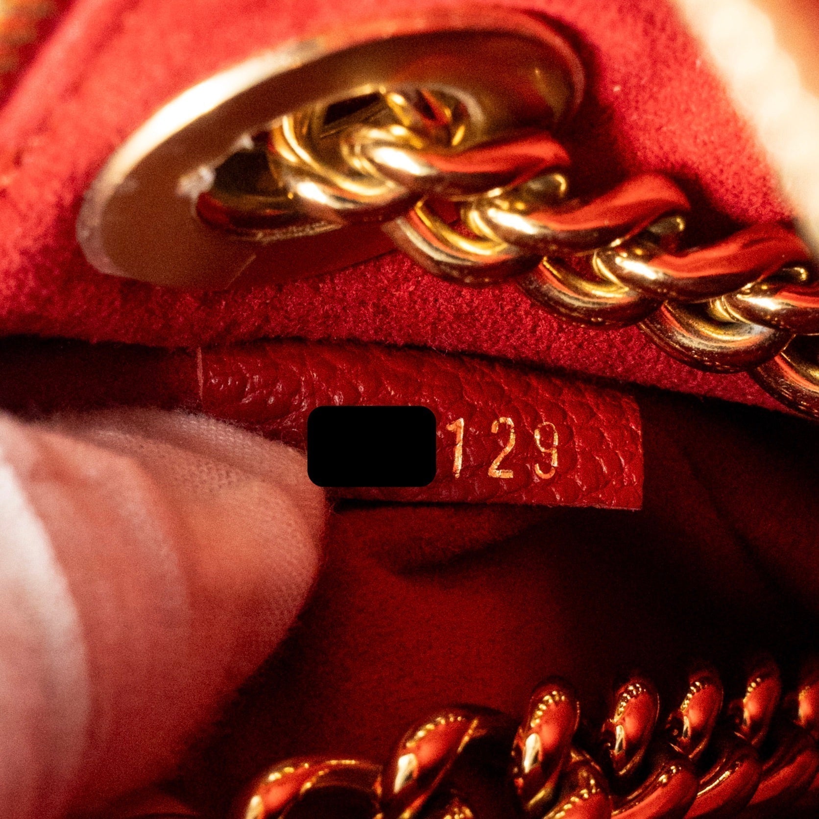 Surene BB Monogram Canvas Handbag Red Gold-Tone Hardware