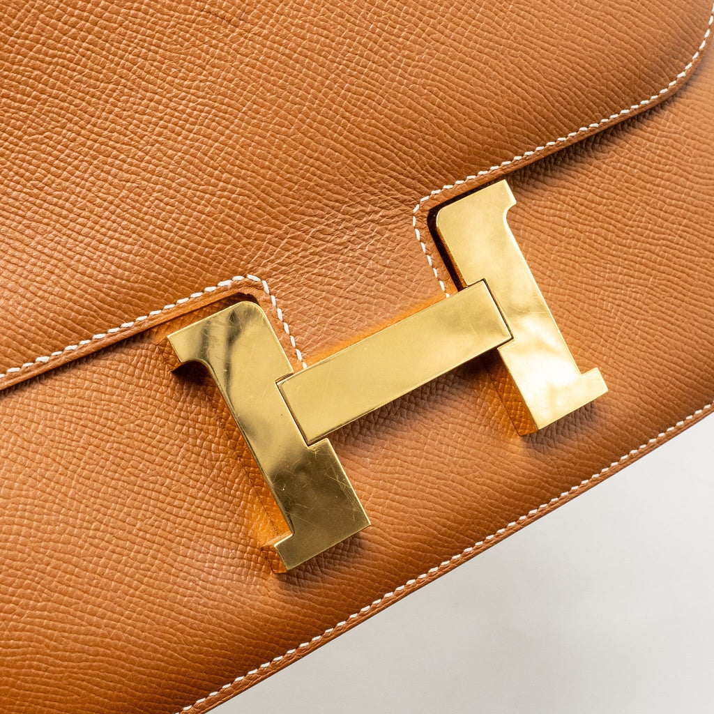 Lorenzia Constance 24 Epsom Leather Shoulder Bag Gold Gold-Tone Hardware