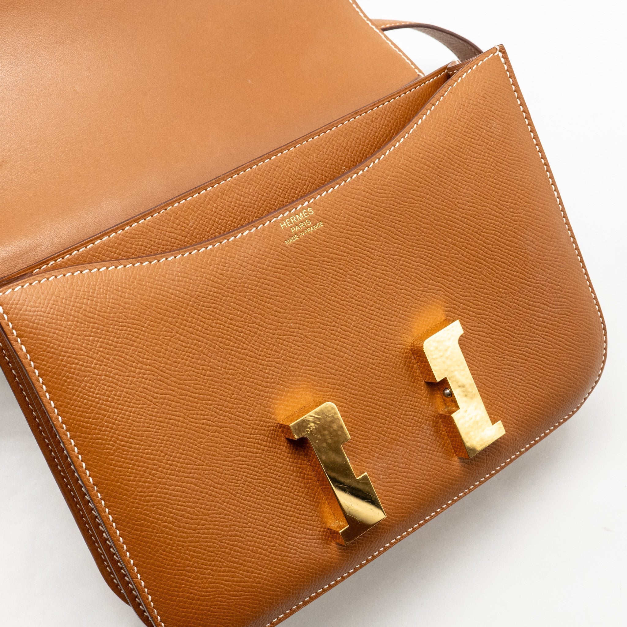 Lorenzia Constance 24 Epsom Leather Shoulder Bag Gold Gold-Tone Hardware