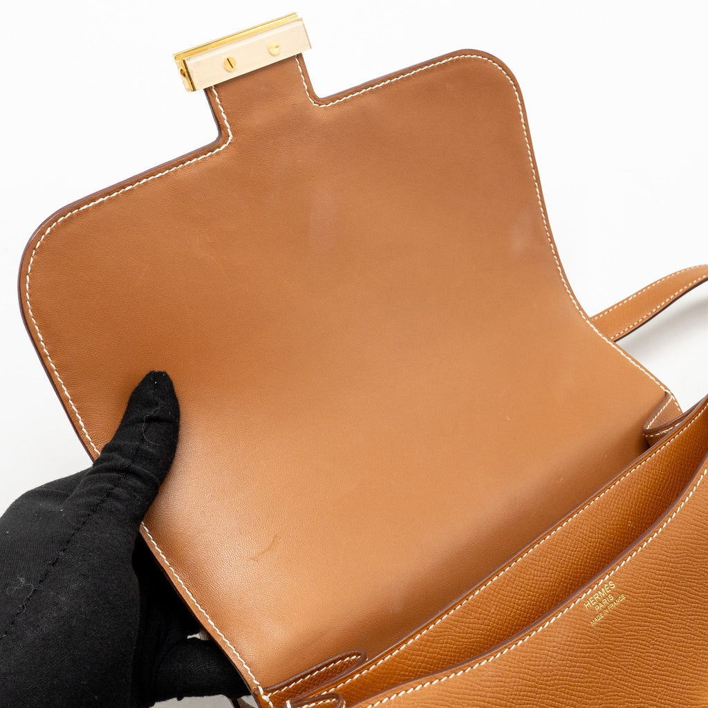 Lorenzia Constance 24 Epsom Leather Shoulder Bag Gold Gold-Tone Hardware