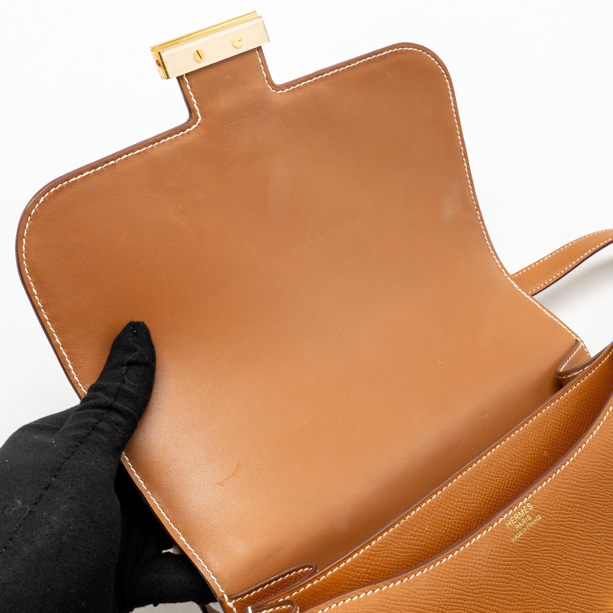 Lorenzia Constance 24 Epsom Leather Shoulder Bag Gold Gold-Tone Hardware
