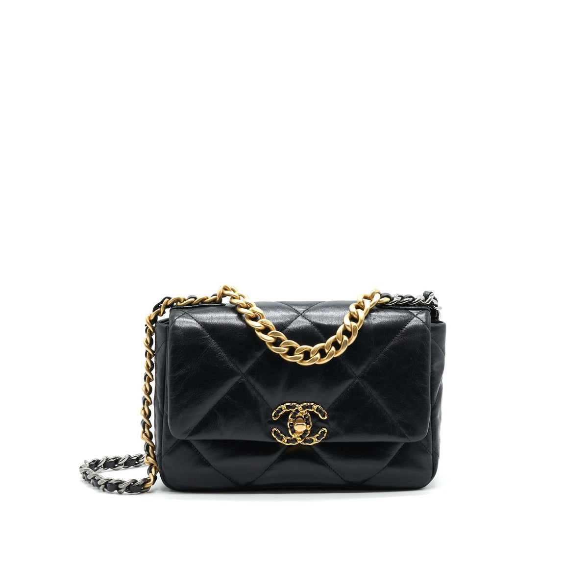 Lorenzia CHANEL 19 Small Bag Goatskin Black GHW