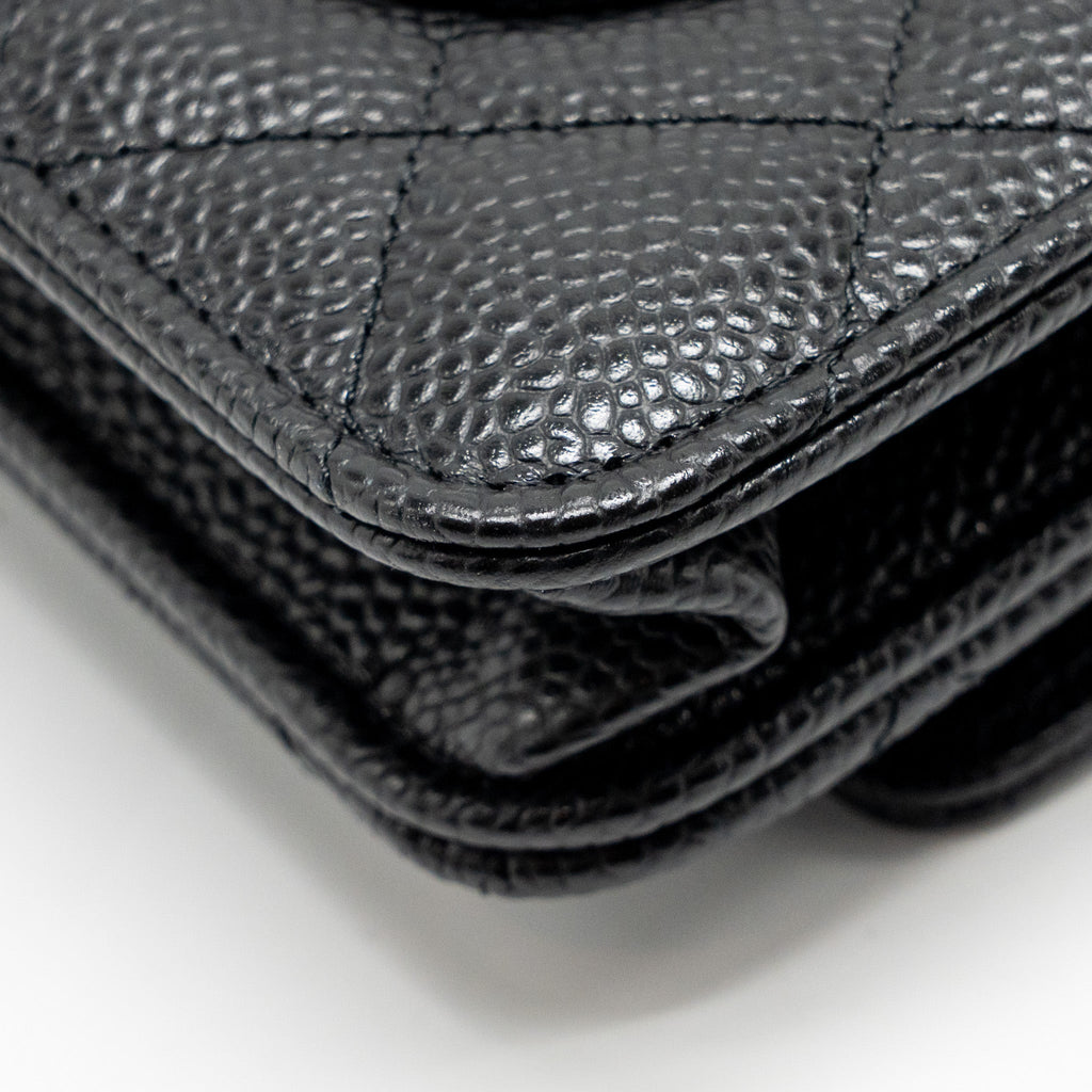 Lorenzia Chanel Classic Wallet On Chain Caviar Leather Black GHW