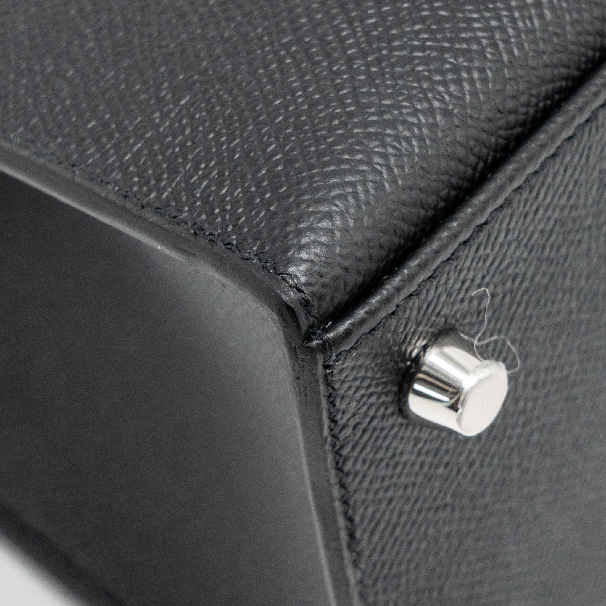 Lorenzia Kelly 25 Epsom Leather Handbag Black Silver-Tone Hardware