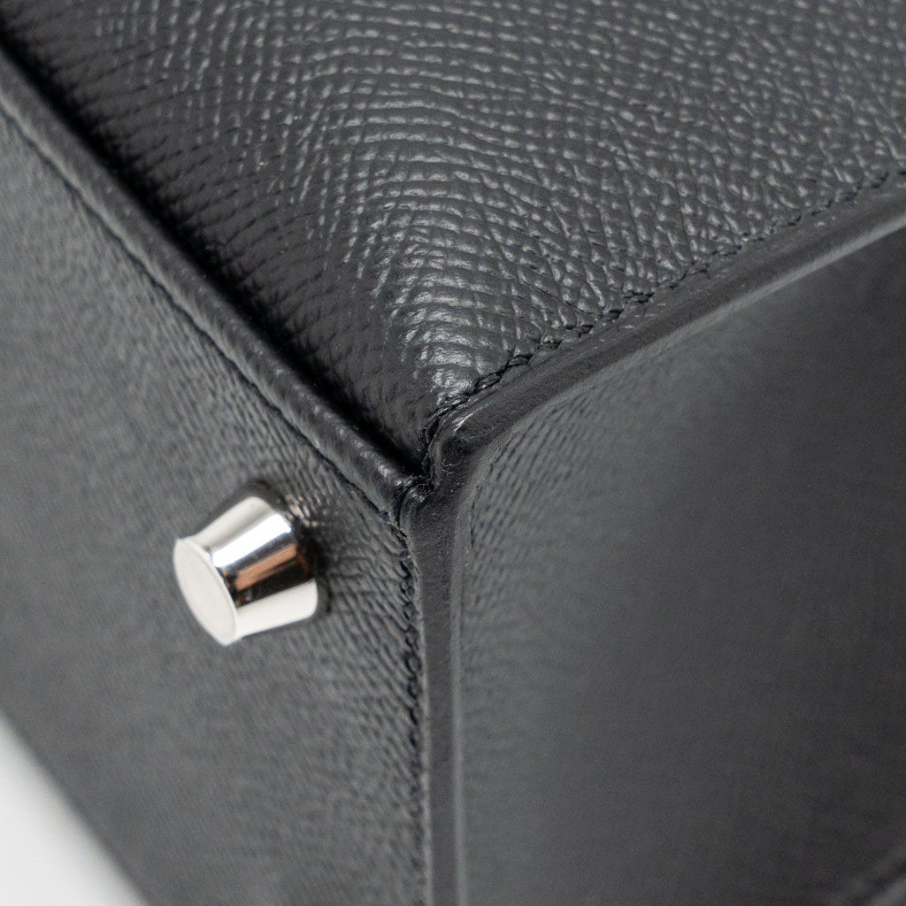 Lorenzia Kelly 25 Epsom Leather Handbag Black Silver-Tone Hardware