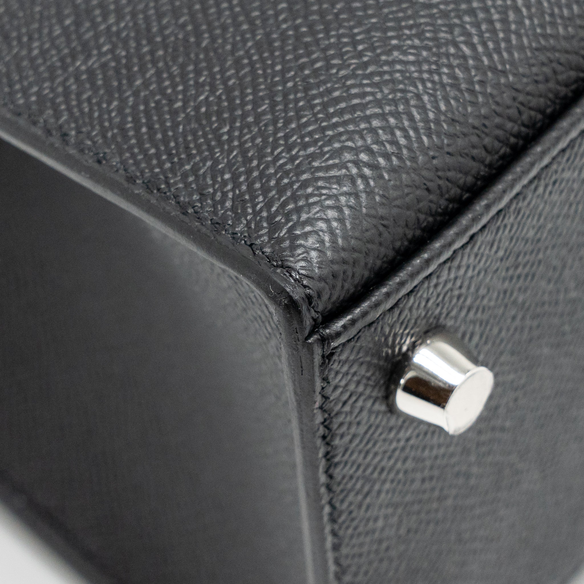 Lorenzia Kelly 25 Epsom Leather Handbag Black Silver-Tone Hardware