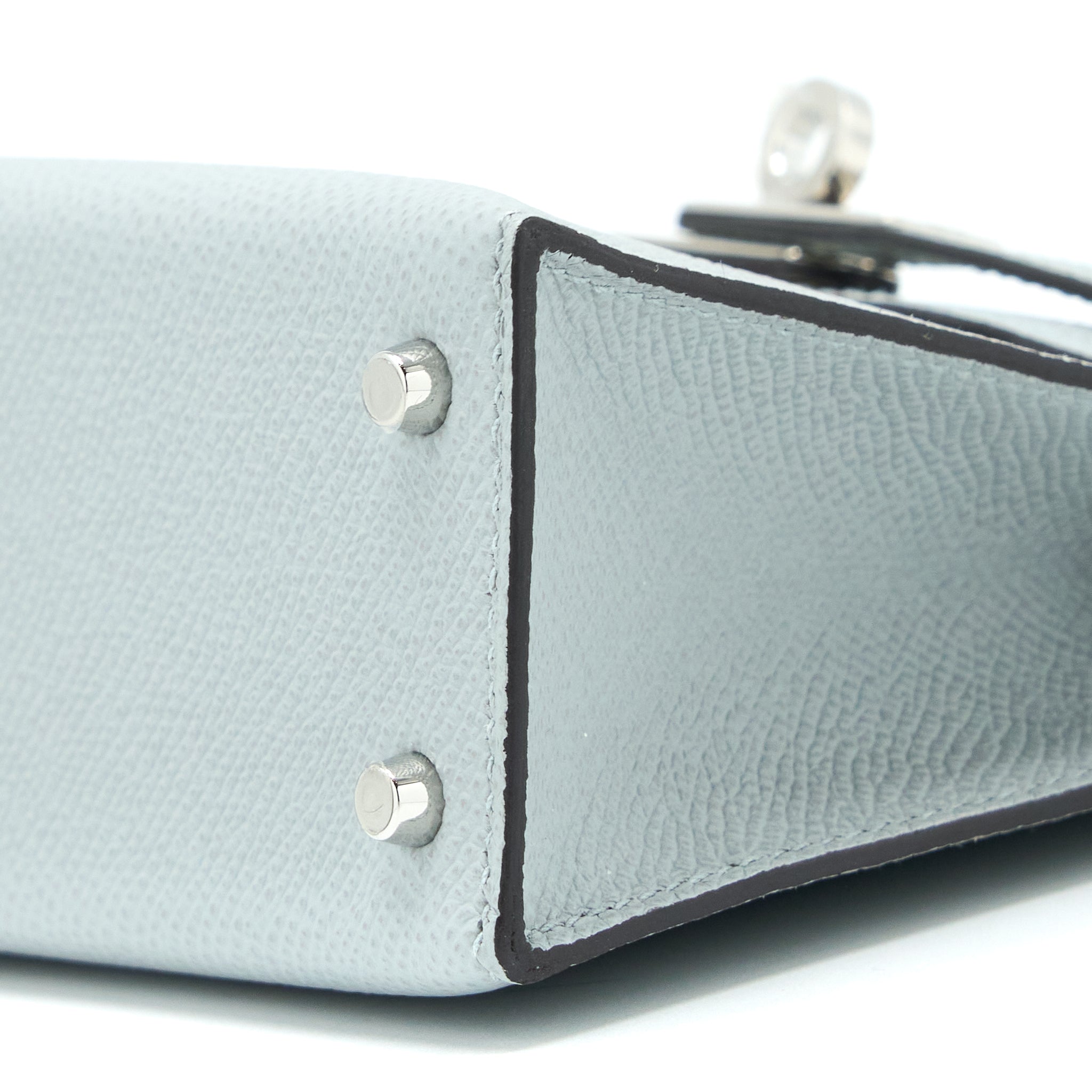 Lorenzia Mini Kelly II 20 Epsom Leather Handbag Blue Glacier Silver-Tone Hardware