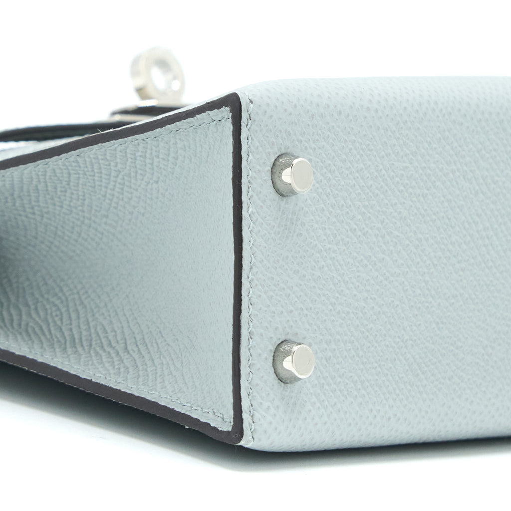 Lorenzia Mini Kelly II 20 Epsom Leather Handbag Blue Glacier Silver-Tone Hardware