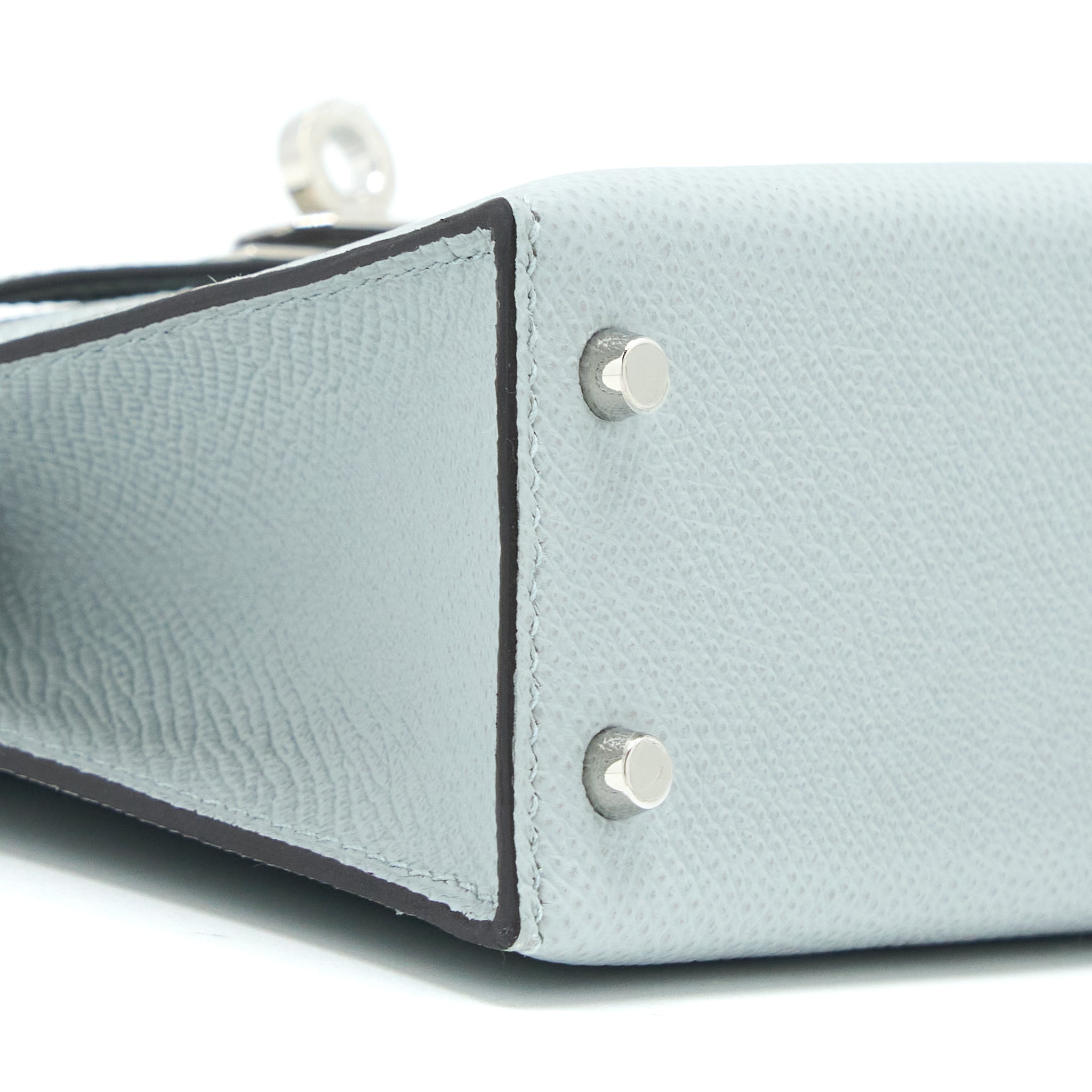 Lorenzia Mini Kelly II 20 Epsom Leather Handbag Blue Glacier Silver-Tone Hardware