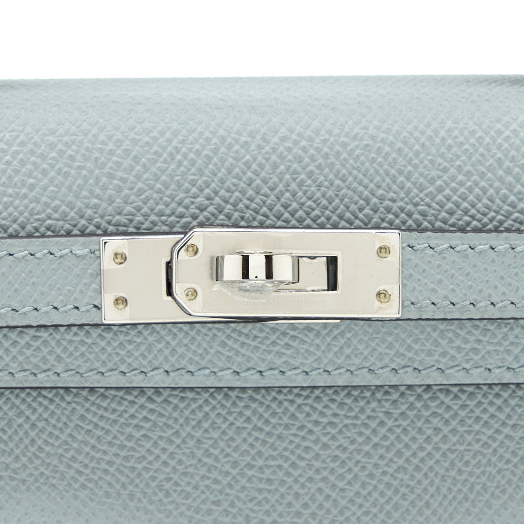 Lorenzia Mini Kelly II 20 Epsom Leather Handbag Blue Glacier Silver-Tone Hardware