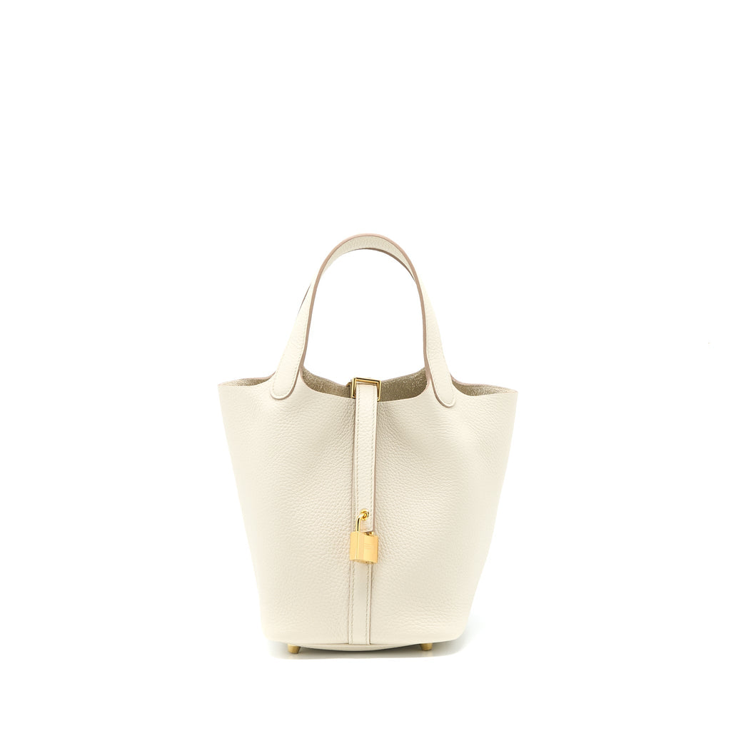 Lorenzia Picotin 18 Lock Bag Clemence Leather Benton Gold-Tone Hardware