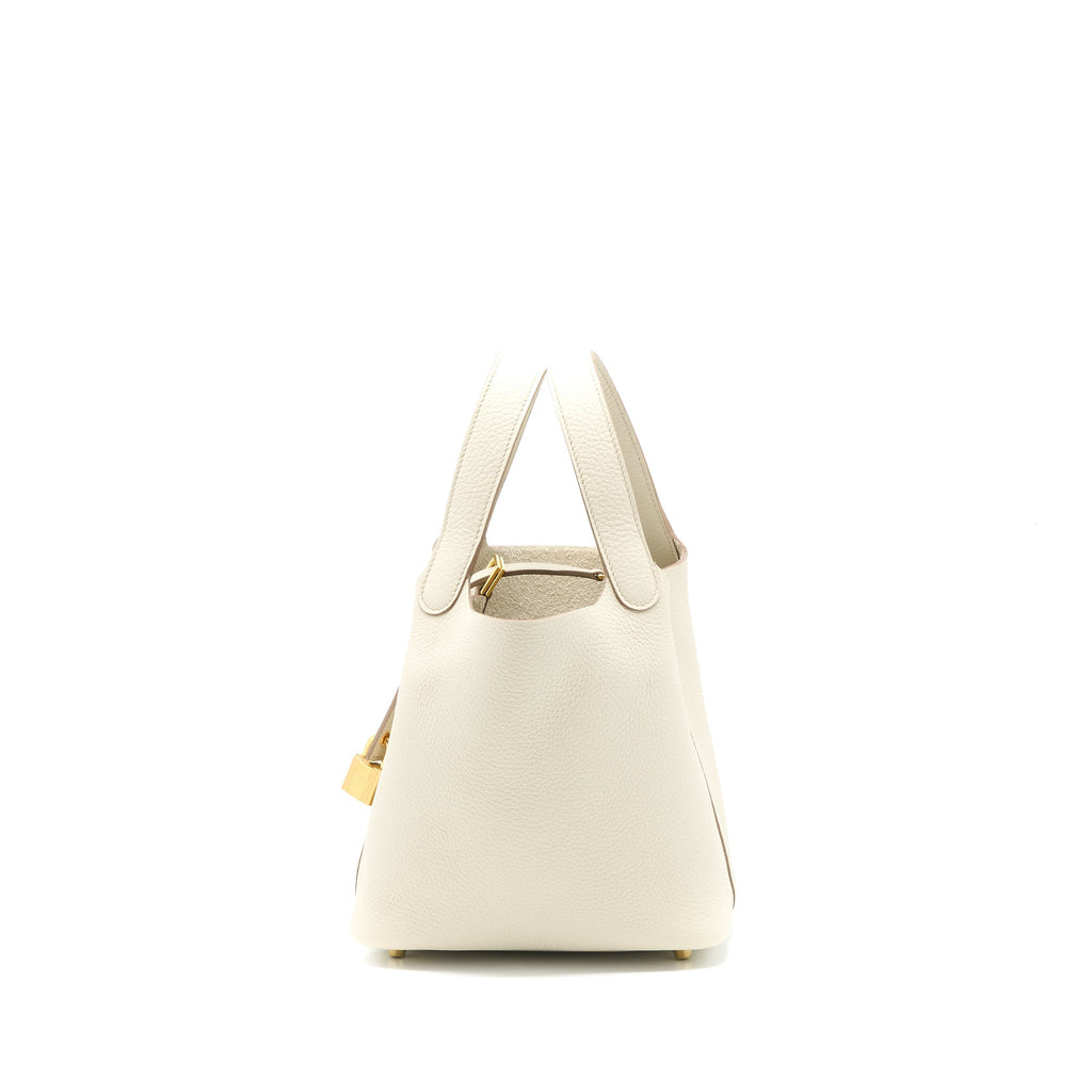 Lorenzia Picotin 18 Lock Bag Clemence Leather Benton Gold-Tone Hardware