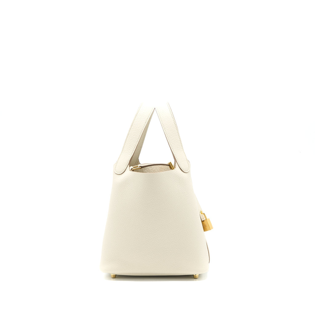 Lorenzia Picotin 18 Lock Bag Clemence Leather Benton Gold-Tone Hardware