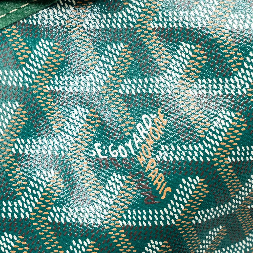 Lorenzia Mini Anjou Tote Bag Canvas Calfskin Green Silver-Tone Hardware