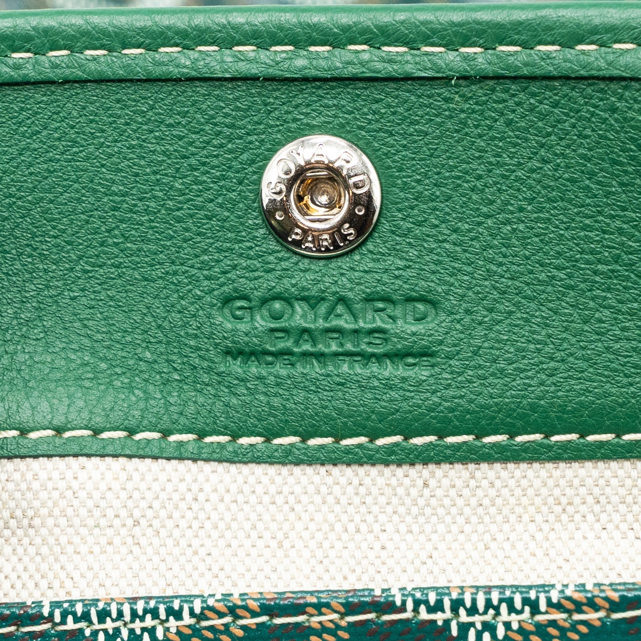 Lorenzia Mini Anjou Tote Bag Canvas Calfskin Green Silver-Tone Hardware