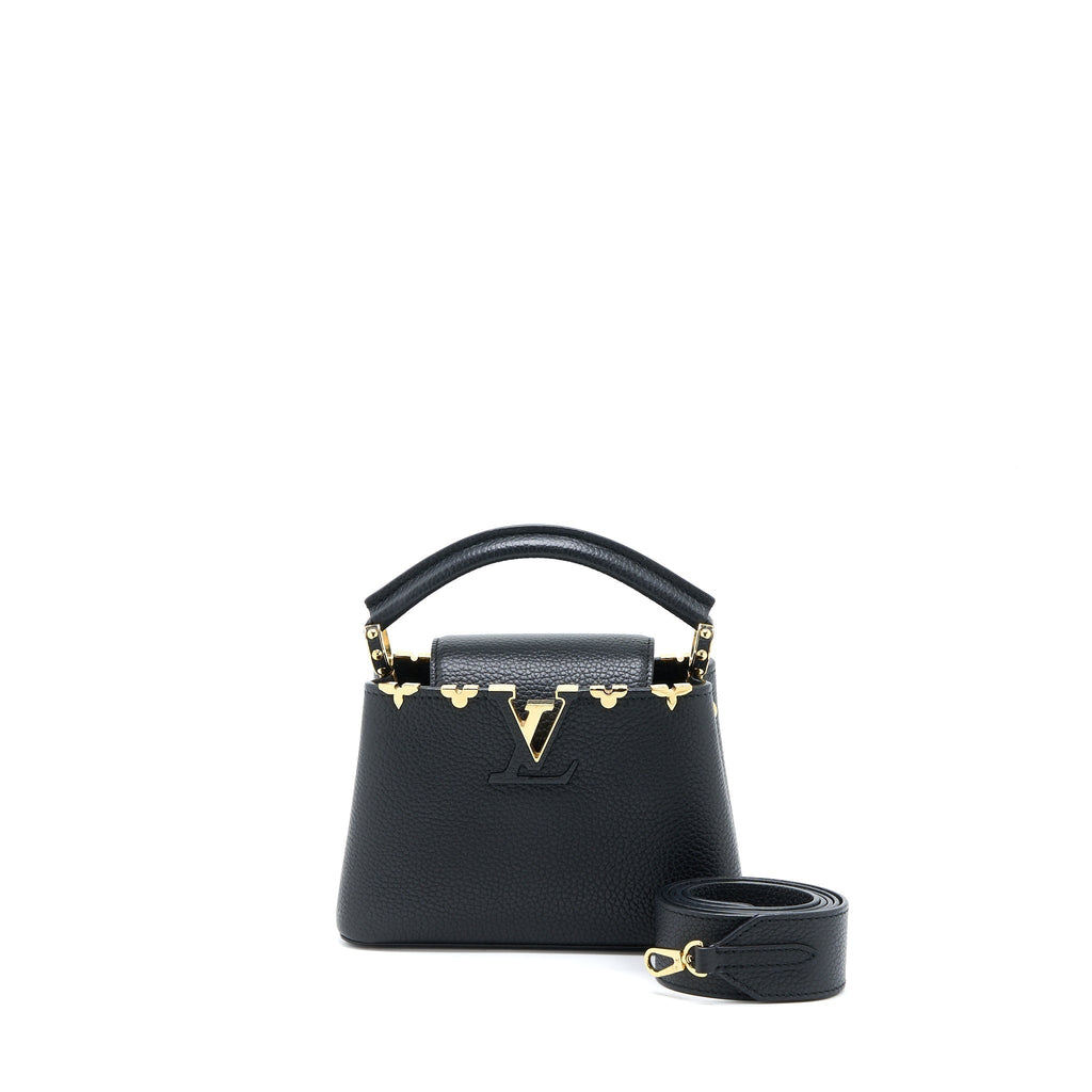 Capucines Mini Taurillon Leather Handbag Gold Hardware