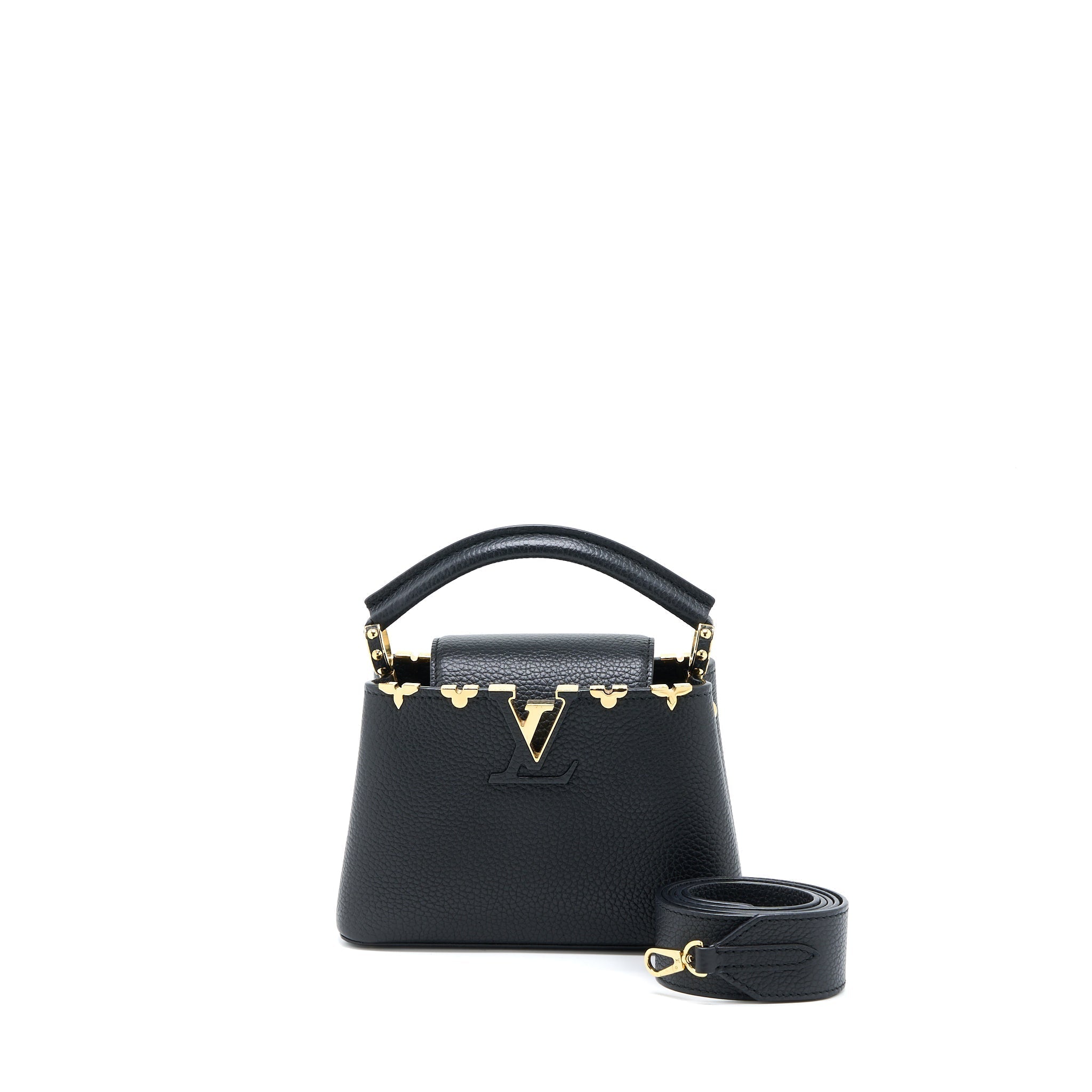 Capucines Mini Taurillon Leather Handbag Gold Hardware