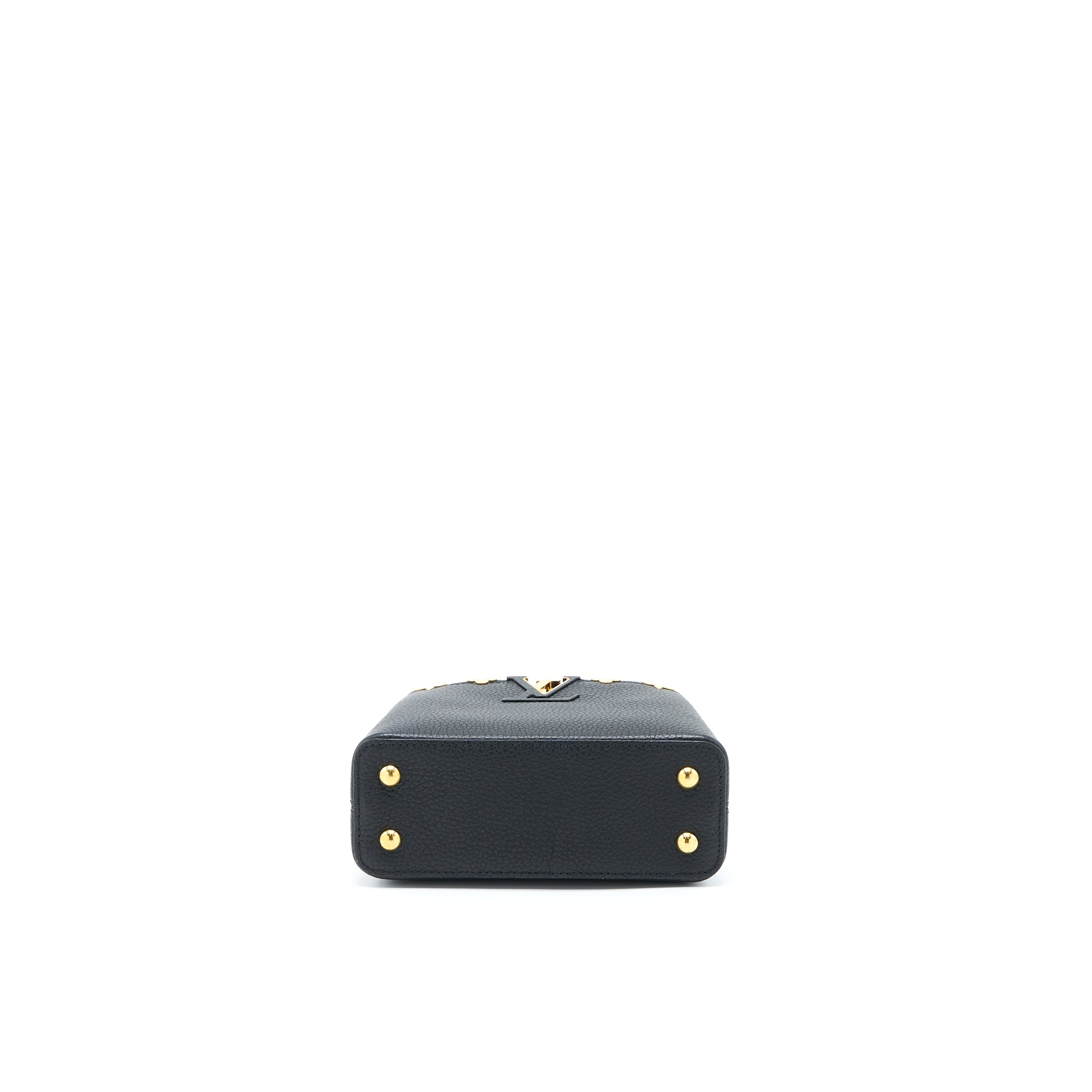 Capucines Mini Taurillon Leather Handbag Gold Hardware