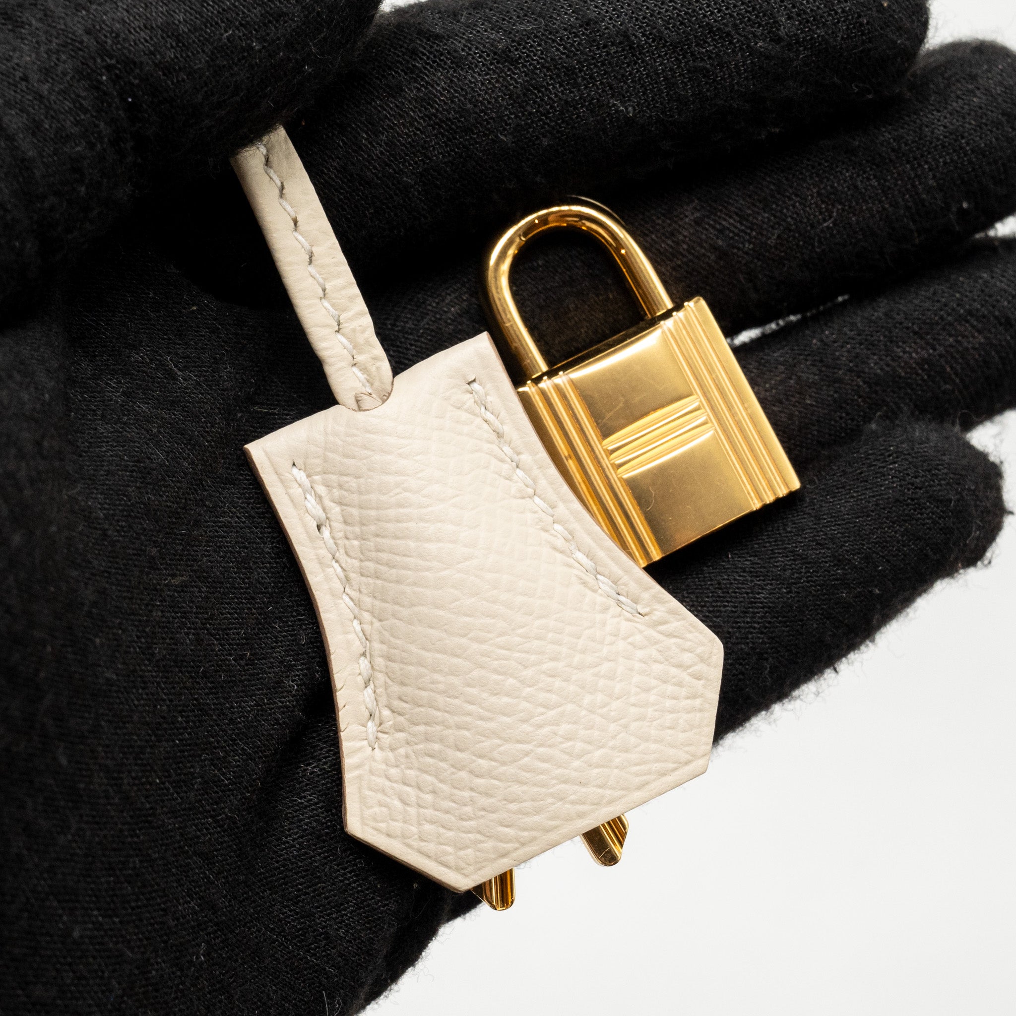 Lorenzia Kelly 25 Epsom Leather Handbag Craie Gold-Tone Hardware