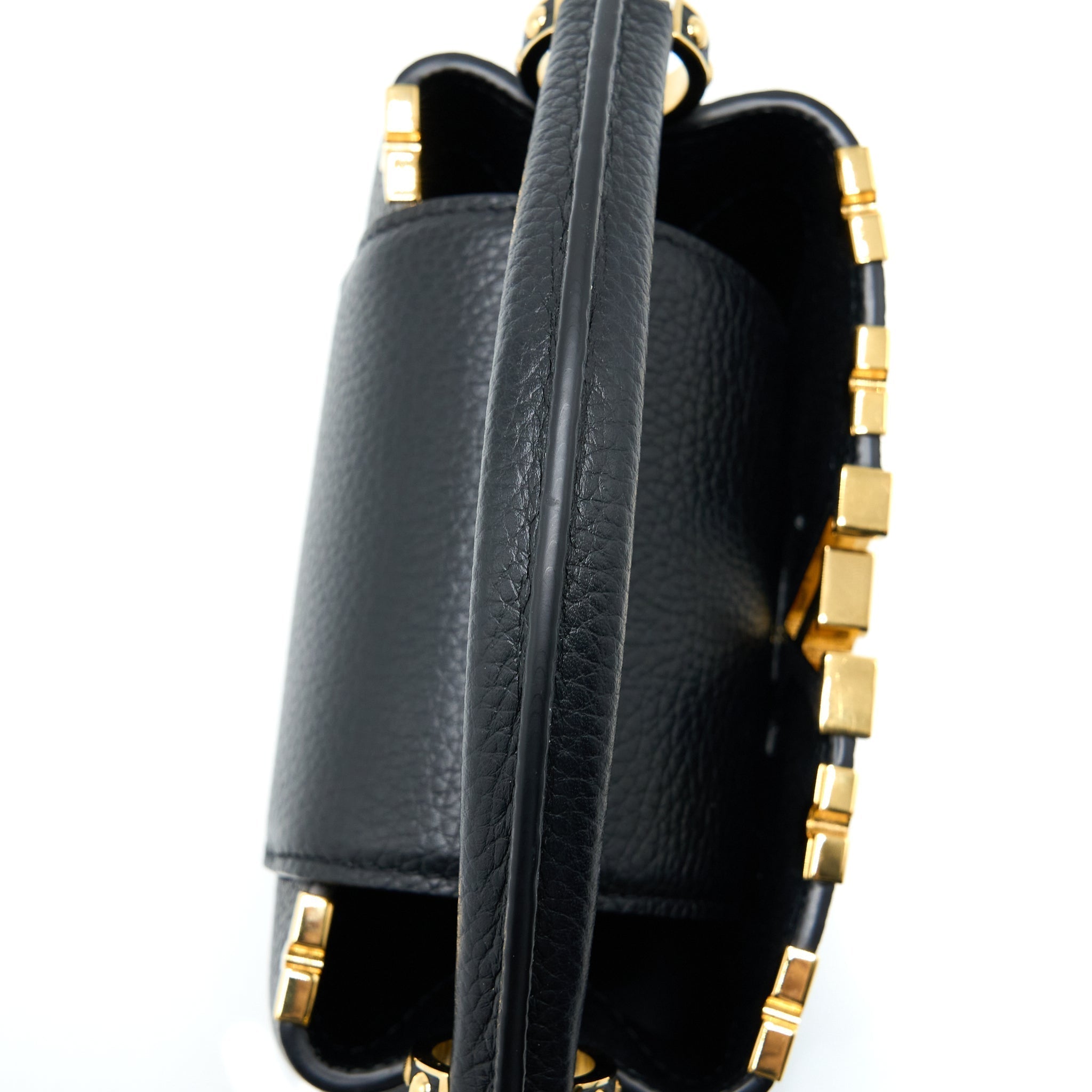 Capucines Mini Taurillon Leather Handbag Gold Hardware