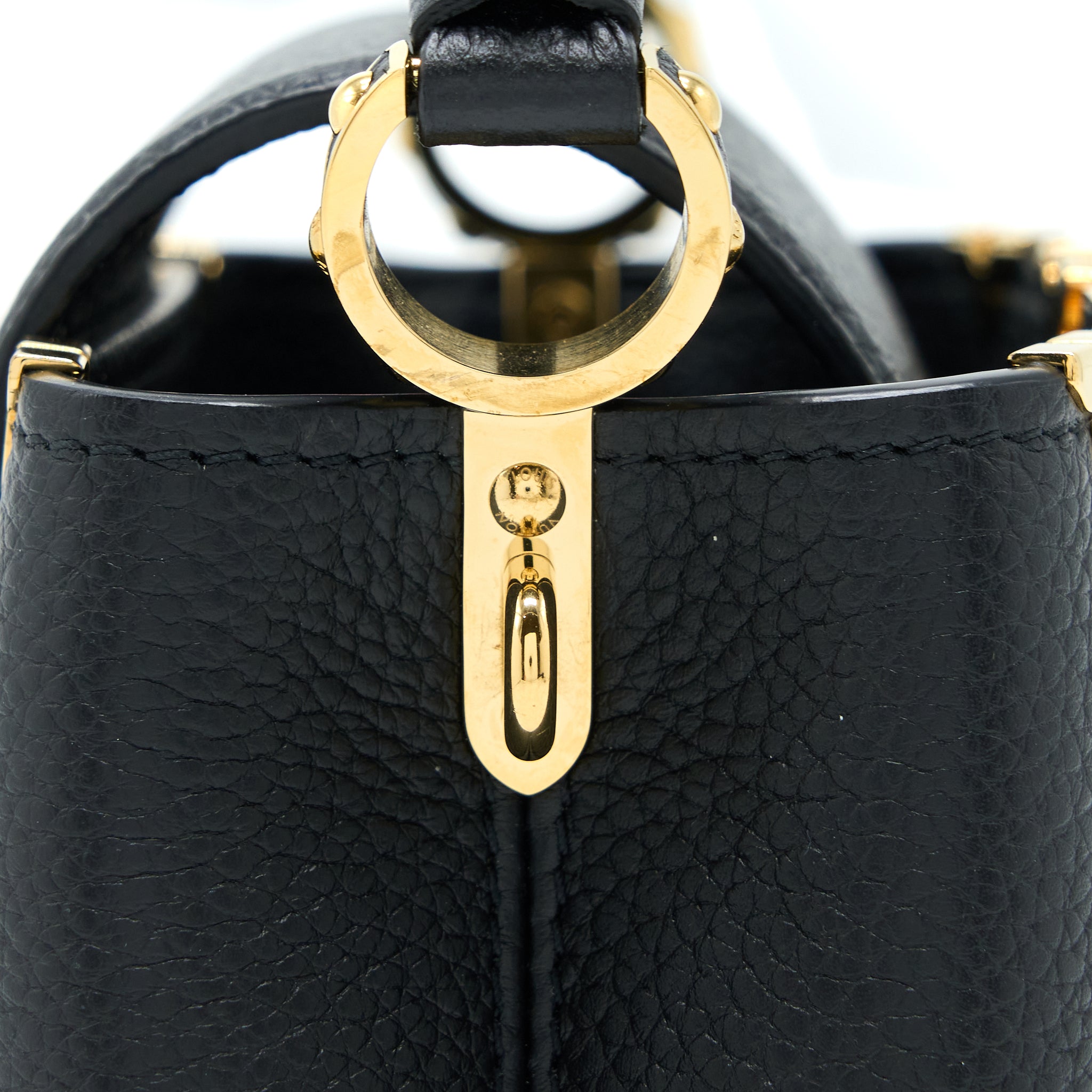 Capucines Mini Taurillon Leather Handbag Gold Hardware