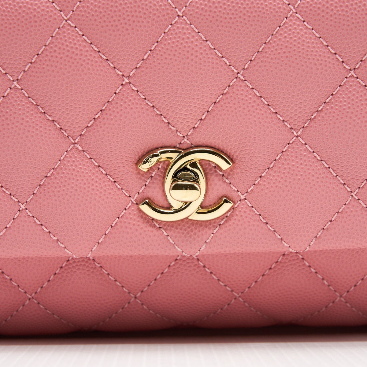 Lorenzia Chanel Small Coco Handle 24 Bag Caviar Leather Pink LGHW