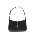 Le 5 A 7 Hobo Bag Calfskin Leather Black Gold-Tone Hardware