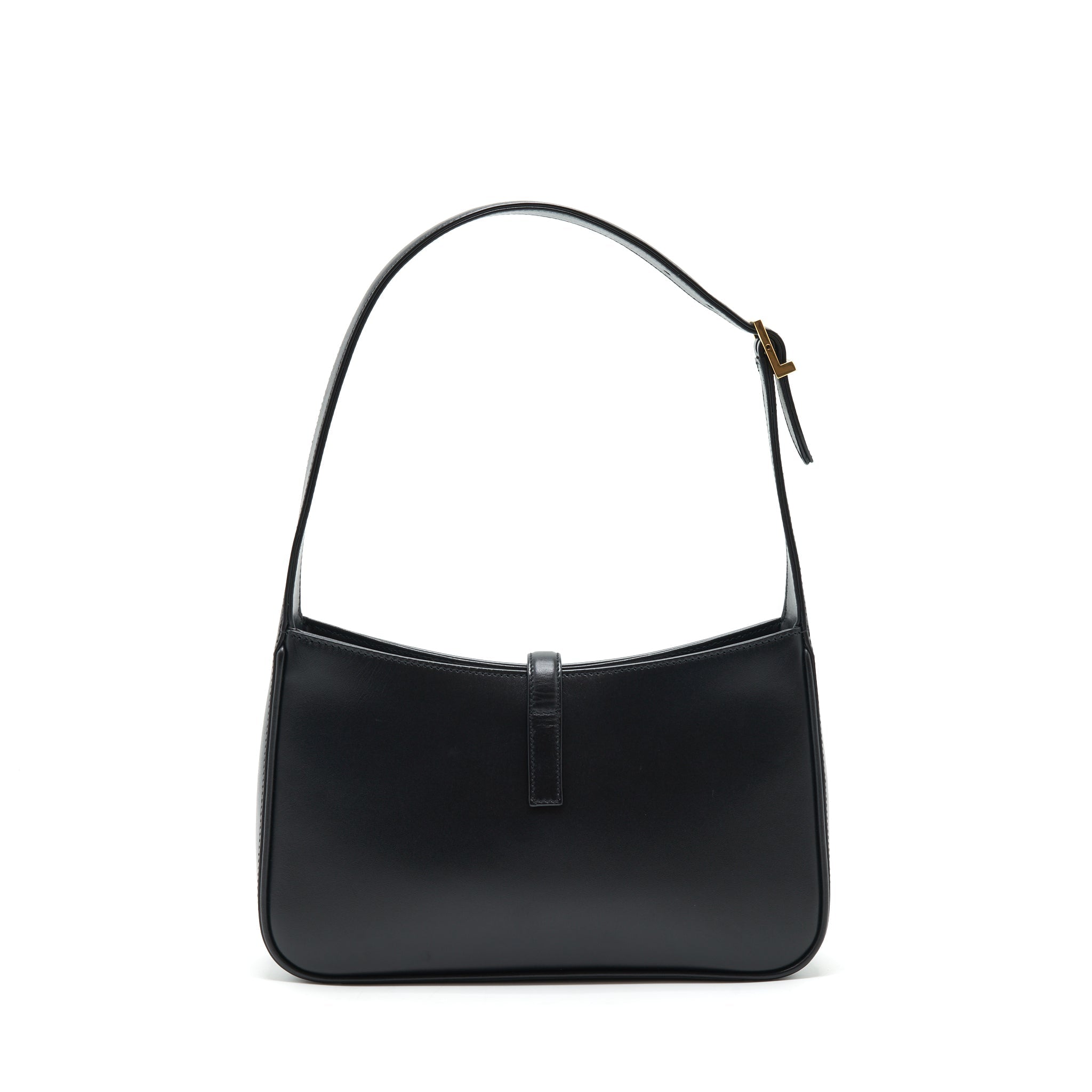 Le 5 A 7 Hobo Bag Calfskin Leather Black Gold-Tone Hardware