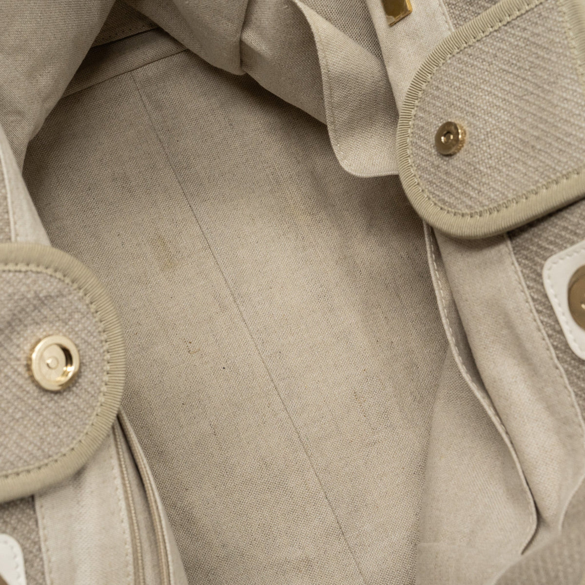 Cassiela Chanel Deauville Bag Canvas/Leather Beige/White GHW