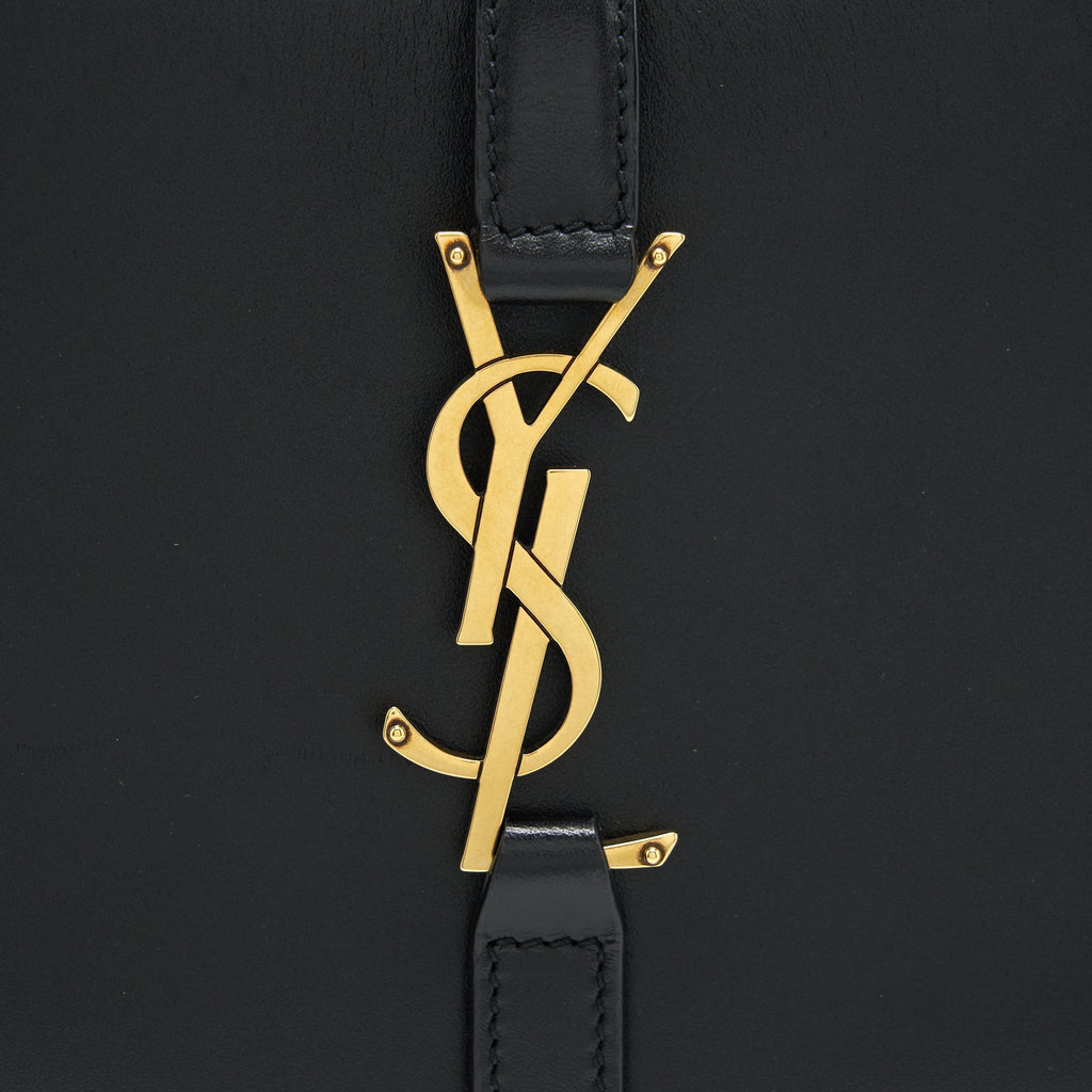 Le 5 A 7 Hobo Bag Calfskin Leather Black Gold-Tone Hardware