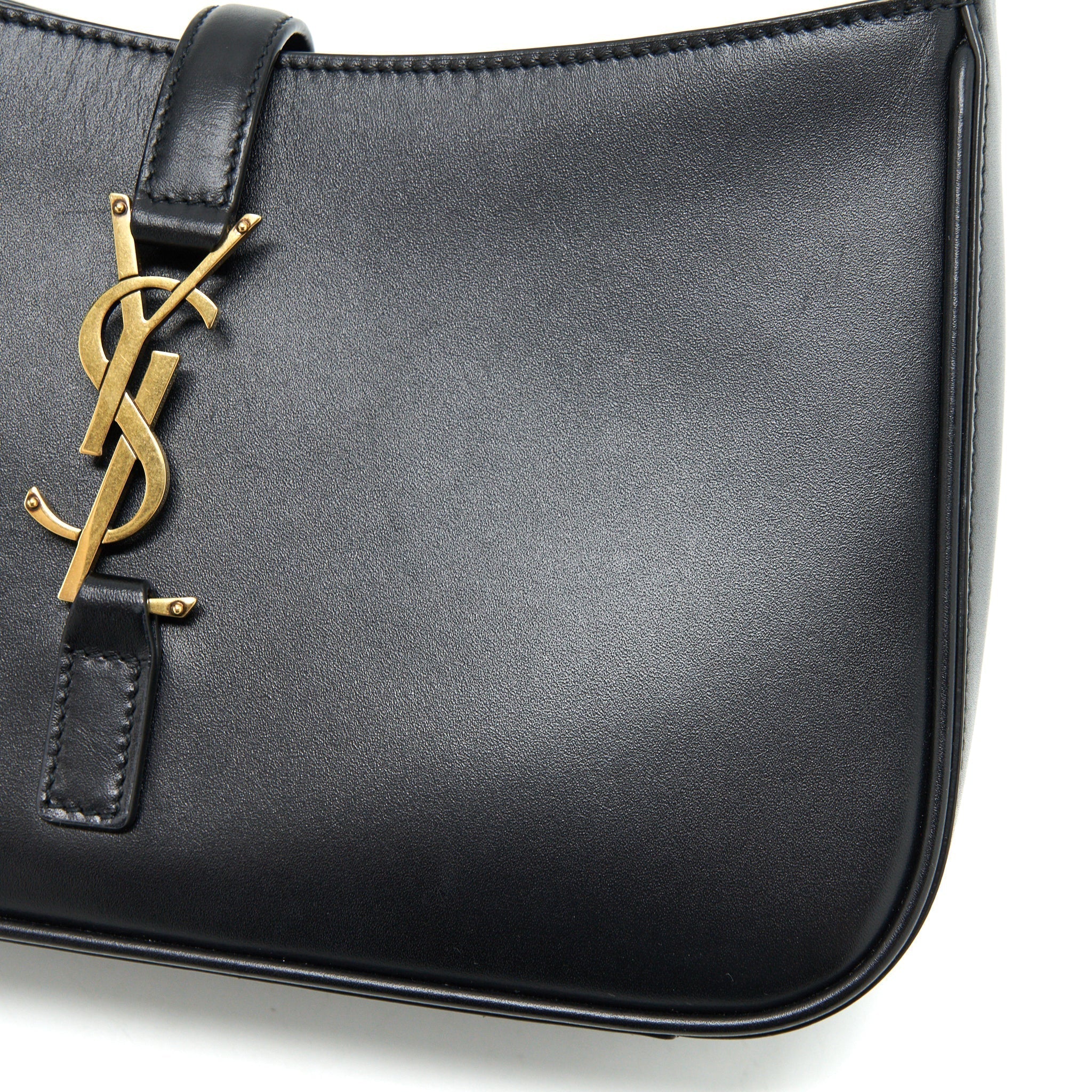 Le 5 A 7 Hobo Bag Calfskin Leather Black Gold-Tone Hardware