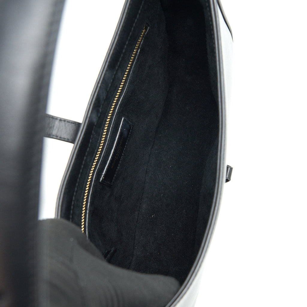 Le 5 A 7 Hobo Bag Calfskin Leather Black Gold-Tone Hardware