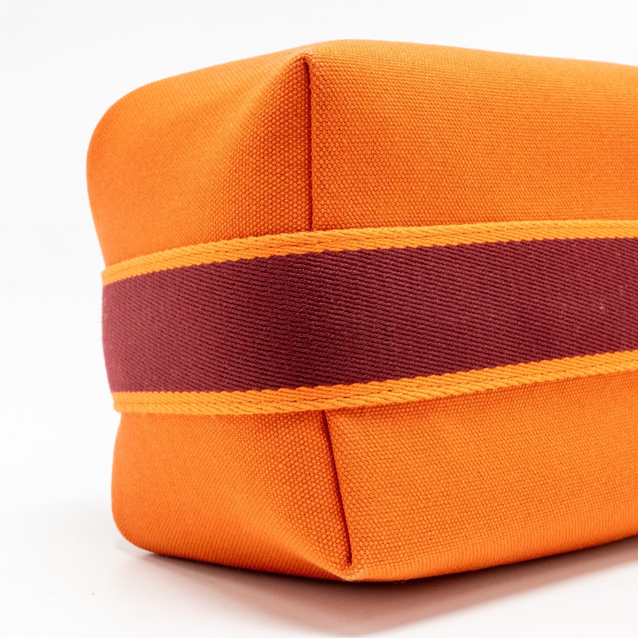 Lorenzia Bride-A-Brac Travel Case Small Canvas Orange Feu Silver-Tone Hardware