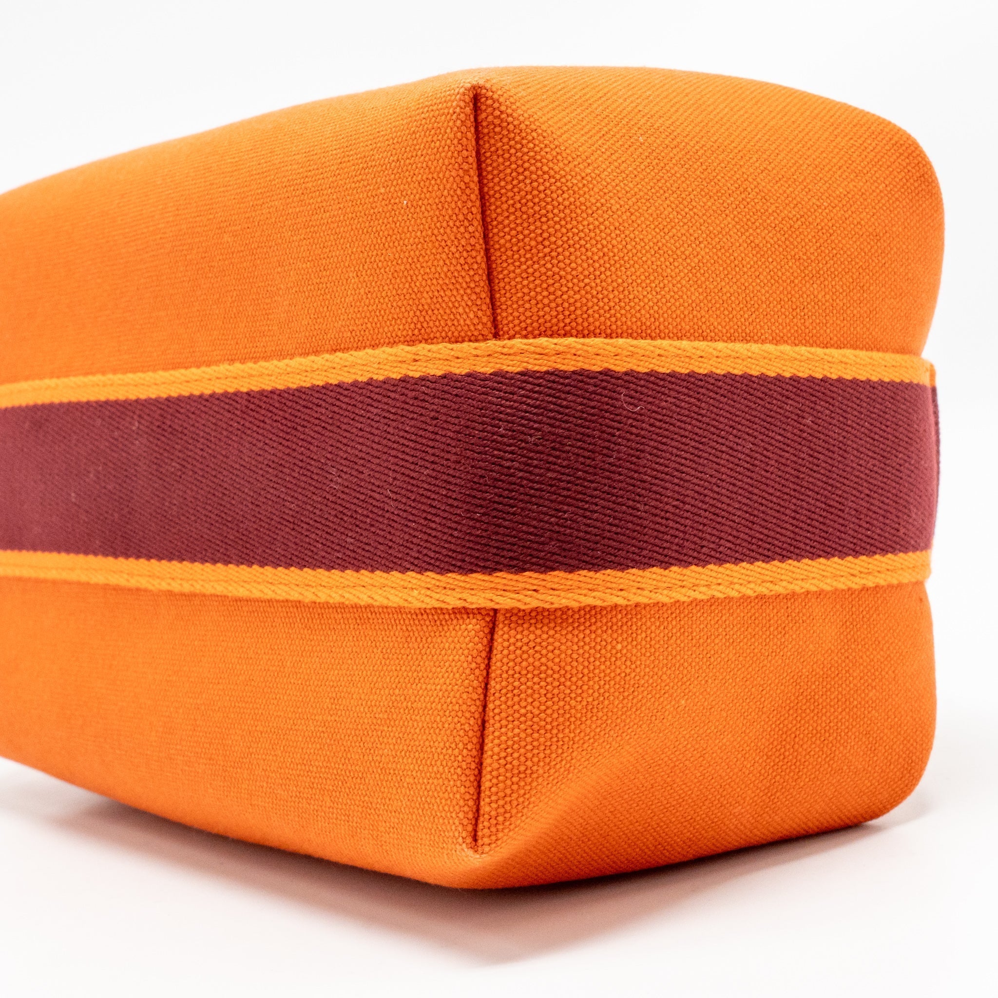 Lorenzia Bride-A-Brac Travel Case Small Canvas Orange Feu Silver-Tone Hardware