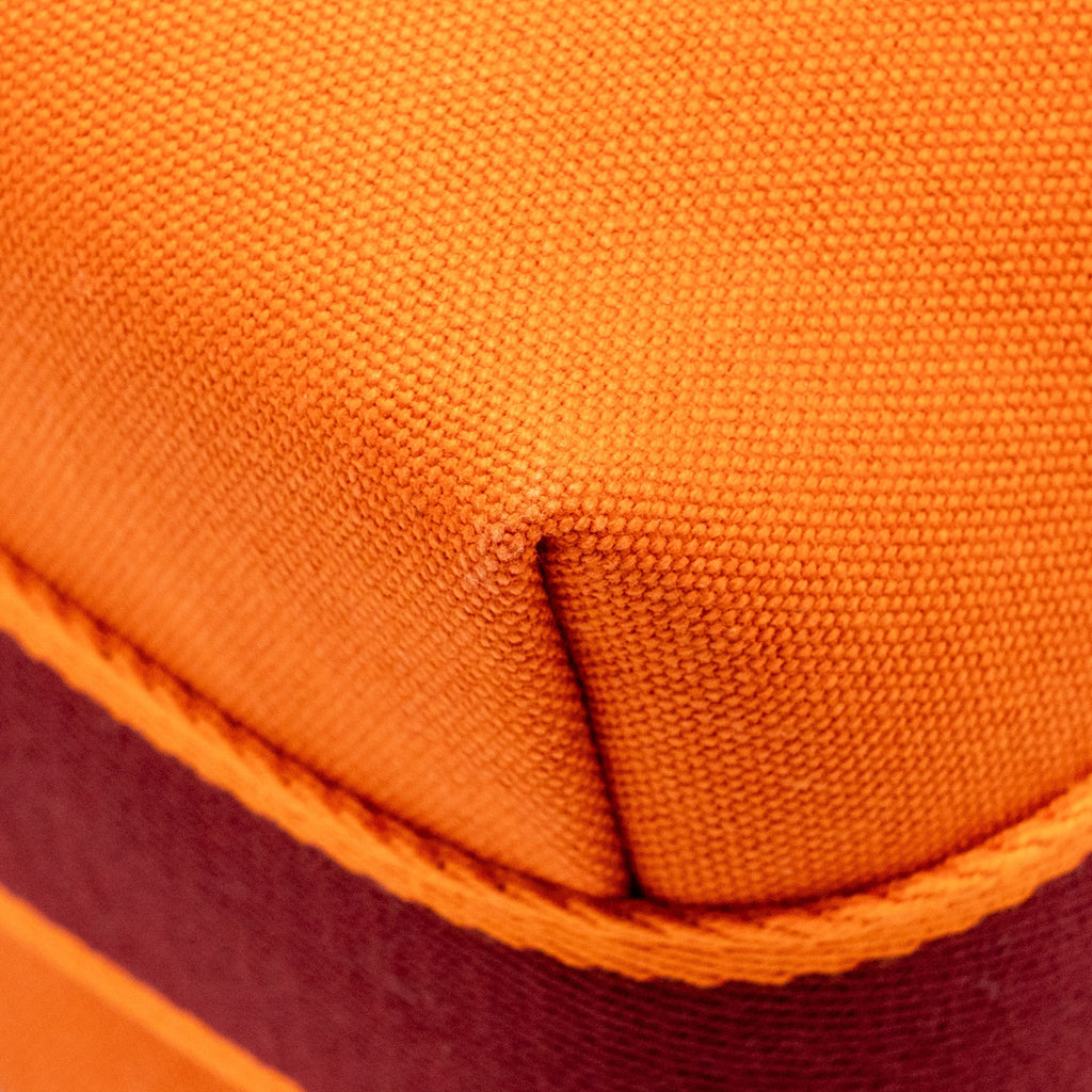 Lorenzia Bride-A-Brac Travel Case Small Canvas Orange Feu Silver-Tone Hardware