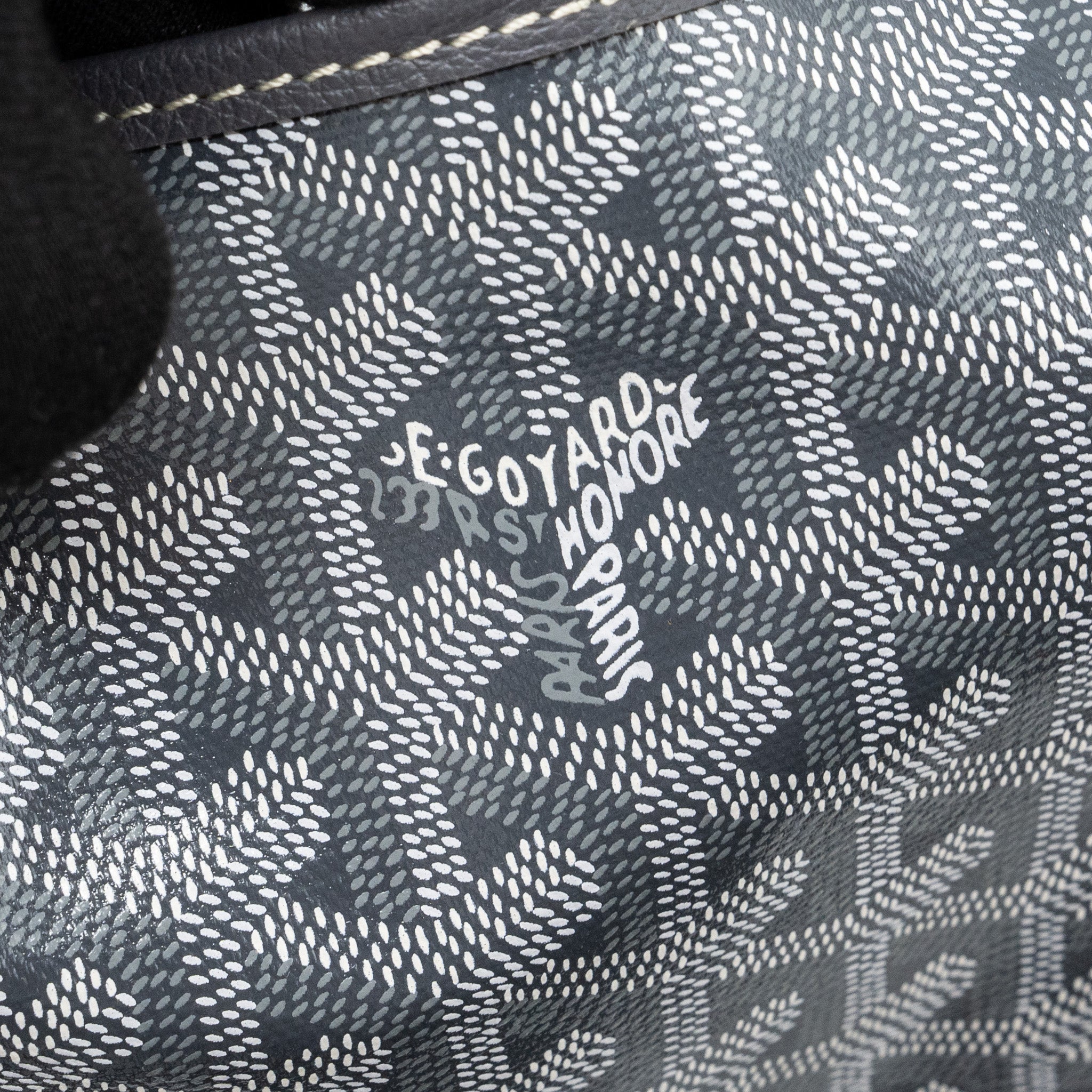 Lorenzia Saint Louis PM Goyardine Canvas Tote Bag Grey Silver-Tone Hardware