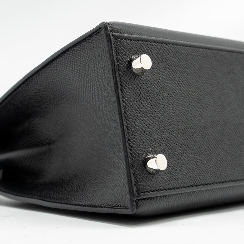 Lorenzia Kelly 25 Epsom Leather Handbag Black Silver-Tone Hardware