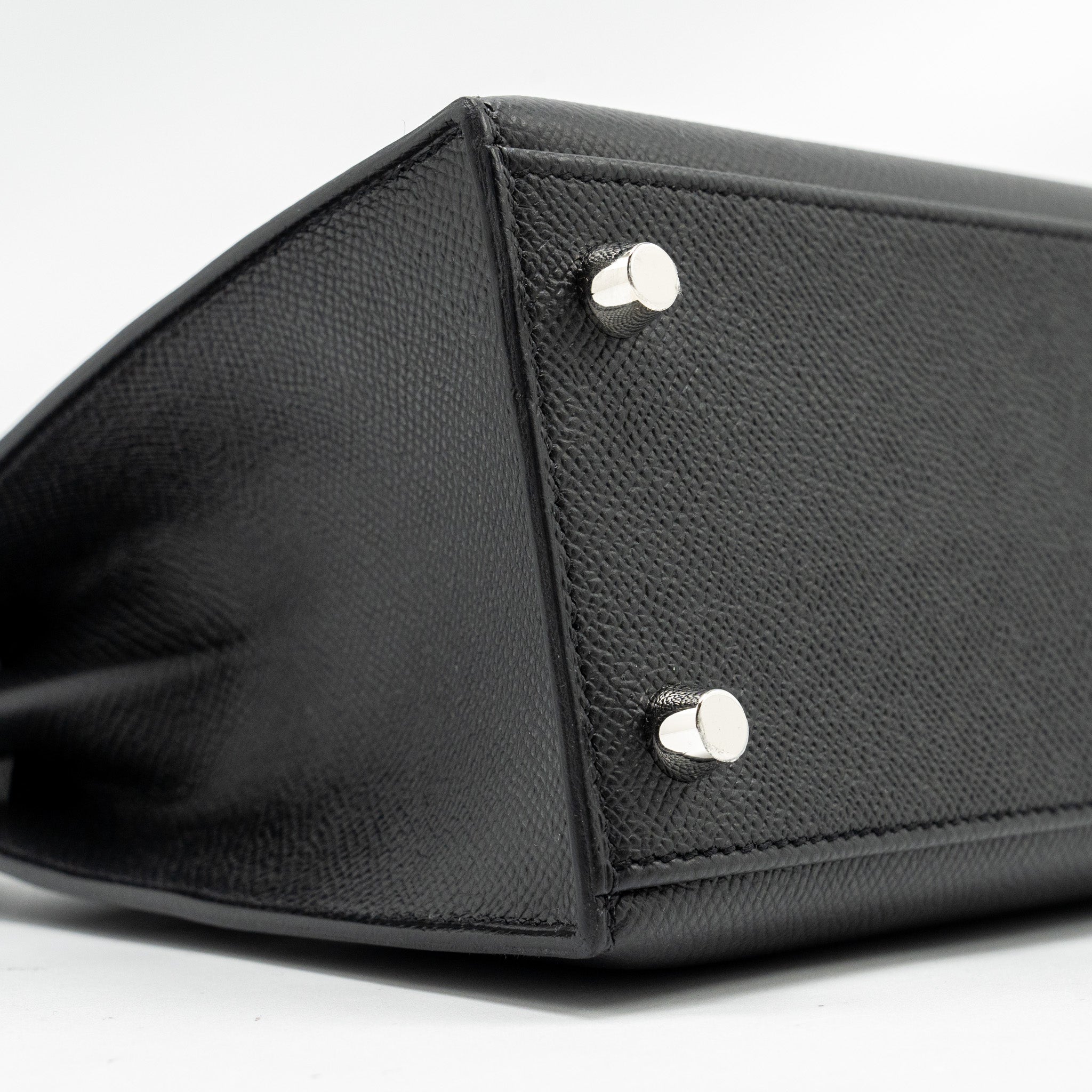 Lorenzia Kelly 25 Epsom Leather Handbag Black Silver-Tone Hardware