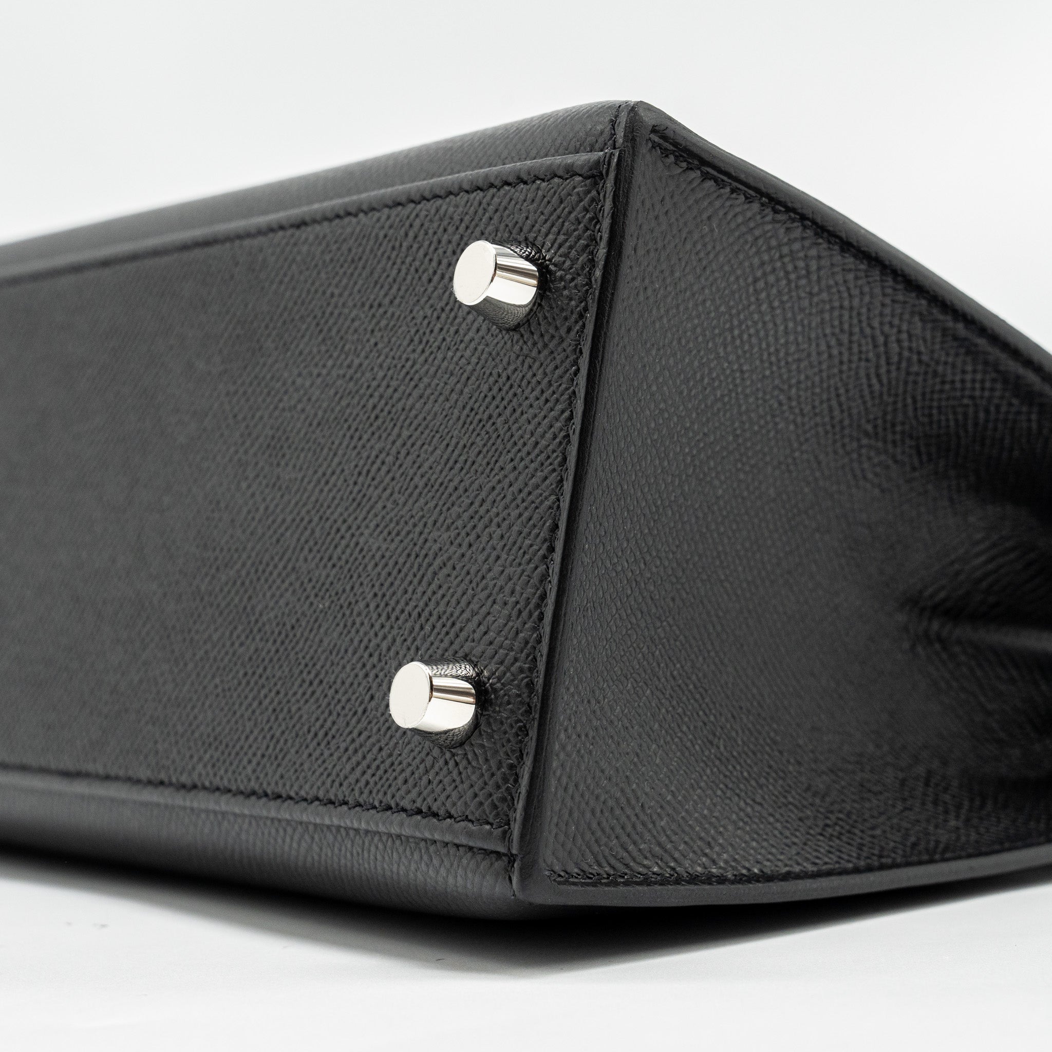 Lorenzia Kelly 25 Epsom Leather Handbag Black Silver-Tone Hardware